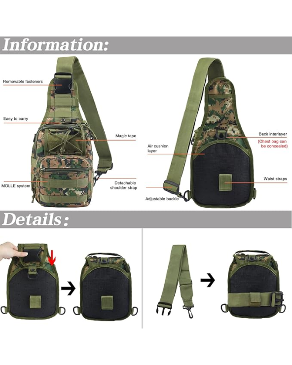 Σακίδιο πλάτης/στήθους - One Strap - BL050-B14 - 270546 - Army Beige