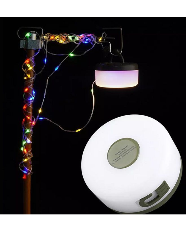 Επαναφορτιζόμενη λάμπα LED με γιρλάντα φωτισμού – String Light - YD2314 - 272543 - RGB