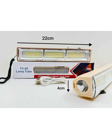 Επαναφορτιζόμενος προβολέας LED - Μπάρα - 22cm - T03