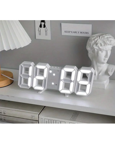 Ψηφιακό ρολόι – Ξυπνητήρι - 6609 - 466097 - White