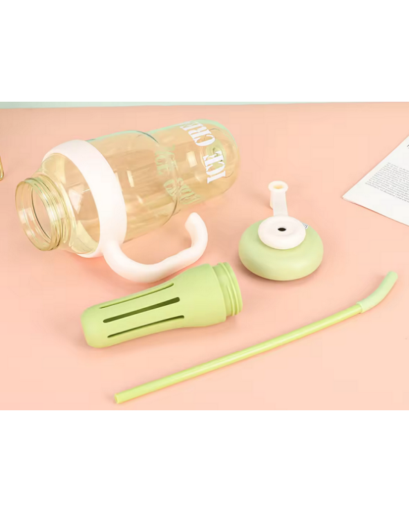 Φορητό παγούρι πλαστικό με καλαμάκι - 1300ml - RTS16 - 590166 - Beige