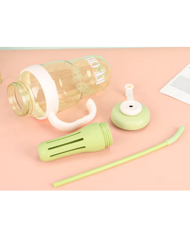 Φορητό παγούρι πλαστικό με καλαμάκι - 1300ml - RTS16 - 590166 - Fuchsia