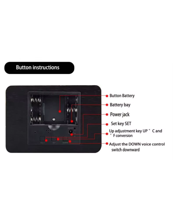 Ψηφιακό ρολόι - Ξυπνητήρι - ET009 - 909481 - Brown
