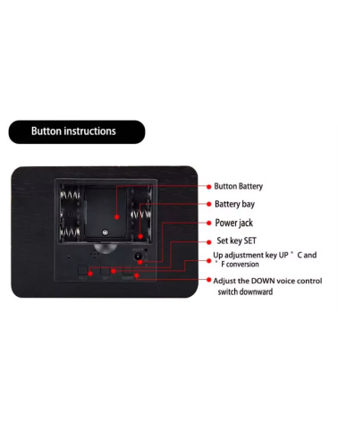 Ψηφιακό ρολόι - Ξυπνητήρι - ET009 - 909481 - Brown