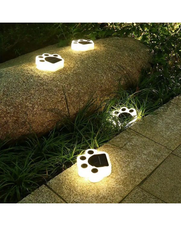 Ηλιακό φωτιστικό κήπου LED - Πατούσα - 4pcs