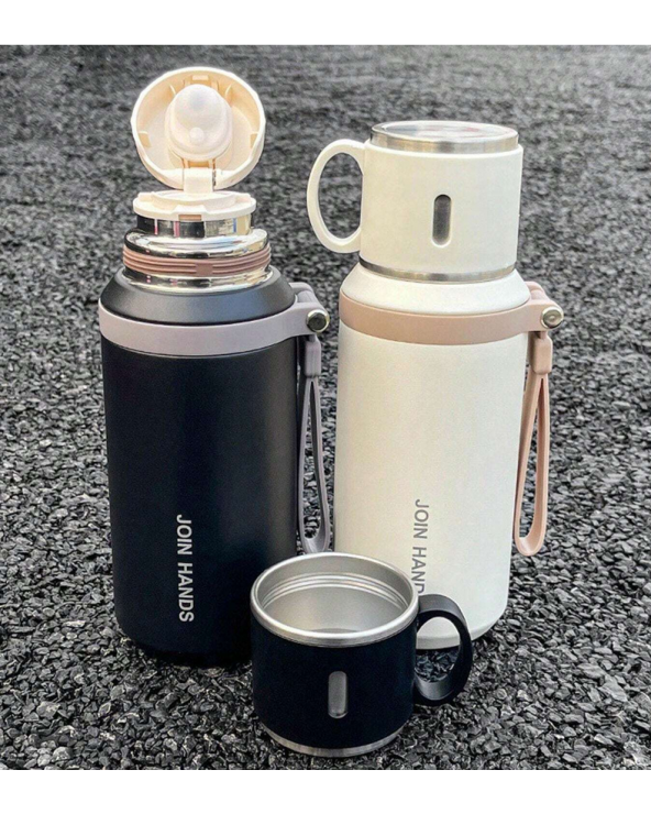 Φορητό παγούρι-θερμός με κούπα - 650ml - 954149 - Pink