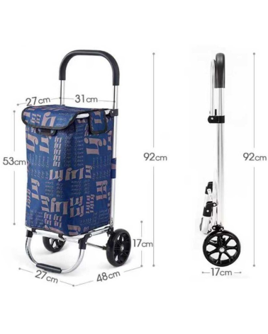 Υφασμάτινο καρότσι λαϊκής - ZZ602 - 981294 - Blue