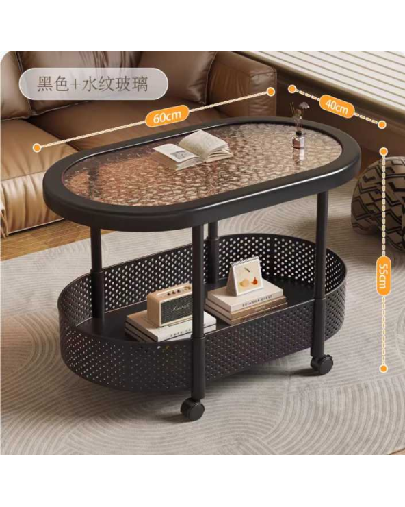 Τροχήλατο βοηθητικό τραπέζι σαλονιού διώροφο - 10712 - 282166 - White