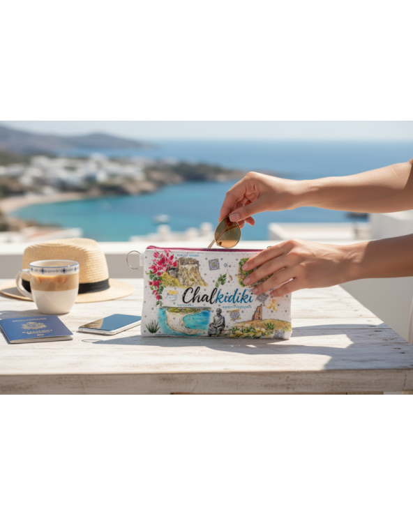 Πορτοφόλι Souvenir μπρελόκ - Σετ 10pcs - PVC - Chalkidiki - 16*10cm