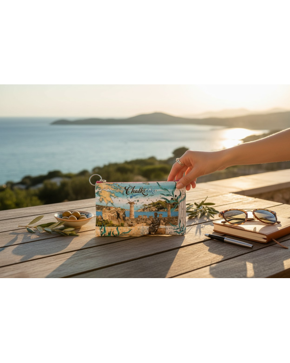 Πορτοφόλι Souvenir μπρελόκ - Σετ 10pcs - PVC - Chalkidiki - 16*10cm