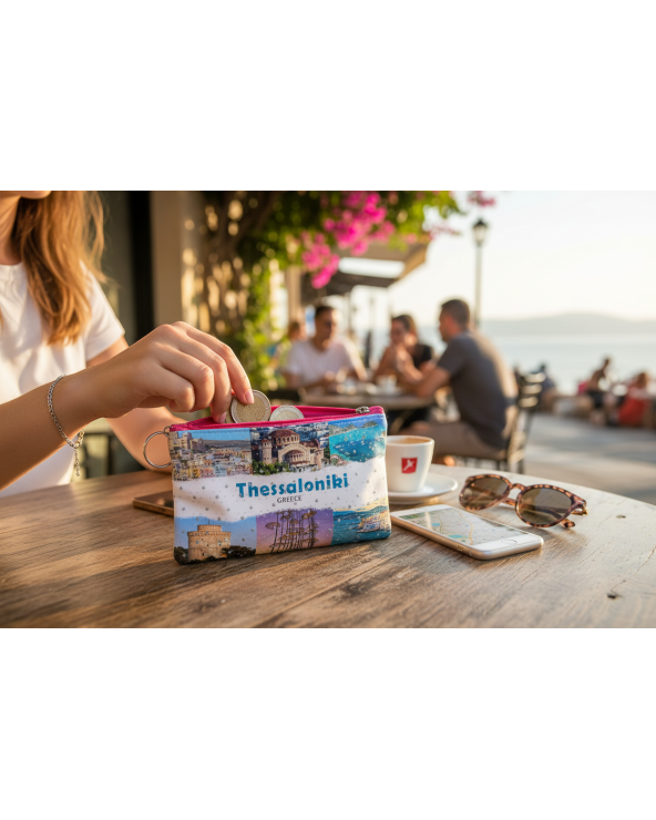 Πορτοφόλι Souvenir μπρελόκ - Σετ 10pcs - PVC - Thessaloniki - 16*10cm