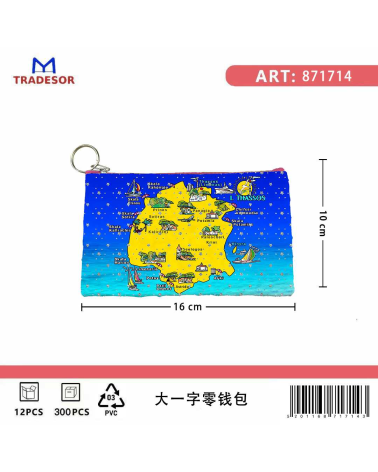 Πορτοφόλι Souvenir μπρελόκ - Σετ 10pcs - PVC - Thassos - 16*10cm