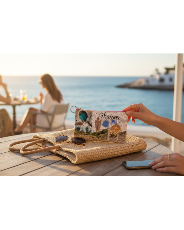 Πορτοφόλι Souvenir μπρελόκ - Σετ 10pcs - PVC - Thassos - 16*10cm