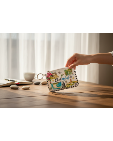 Πορτοφόλι Souvenir μπρελόκ - Σετ 10pcs - PVC - Chalkidiki - 14*9cm