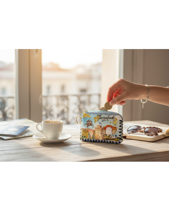 Πορτοφόλι Souvenir μπρελόκ - Σετ 10pcs - PVC - Thessaloniki - 14*9cm