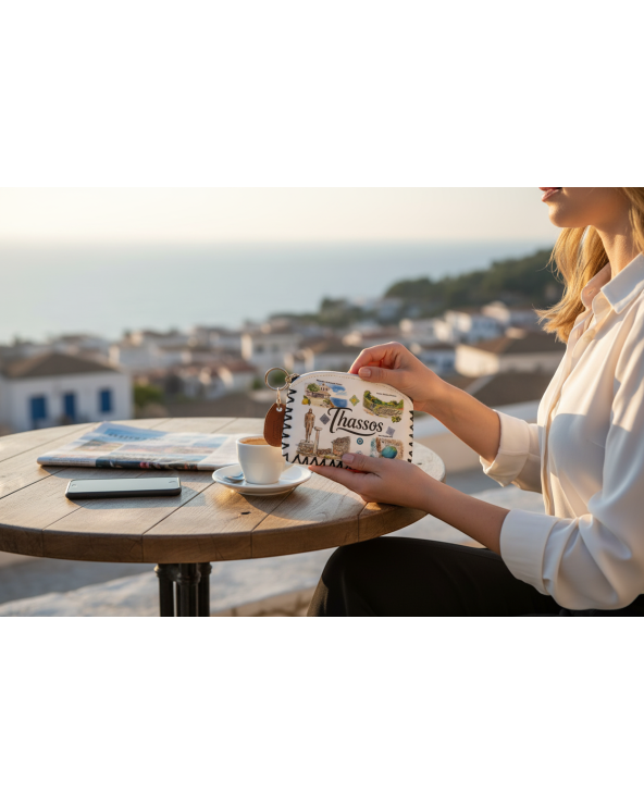 Πορτοφόλι Souvenir μπρελόκ - Σετ 10pcs - PVC - Thassos - 14*9cm