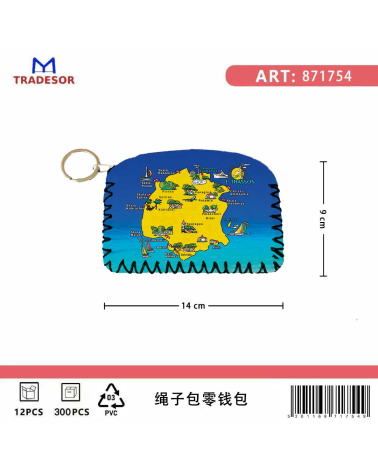 Πορτοφόλι Souvenir μπρελόκ - Σετ 10pcs - PVC - Thassos - 14*9cm