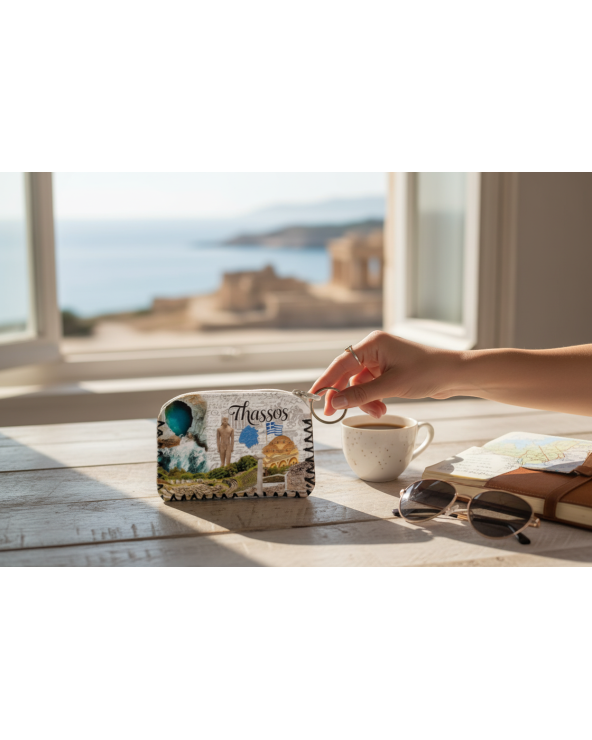 Πορτοφόλι Souvenir μπρελόκ - Σετ 10pcs - PVC - Thassos - 14*9cm