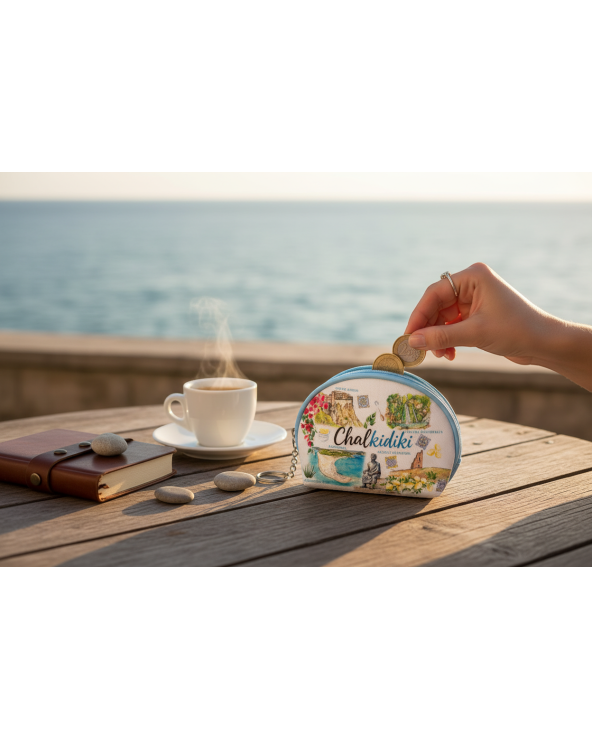 Πορτοφόλι Souvenir μπρελόκ mini - Σετ 10pcs - PVC - Chalkidiki - 10*8*3cm