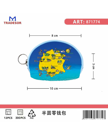 Πορτοφόλι Souvenir μπρελόκ mini - Σετ 10pcs - PVC - Thassos - 10*8*3cm