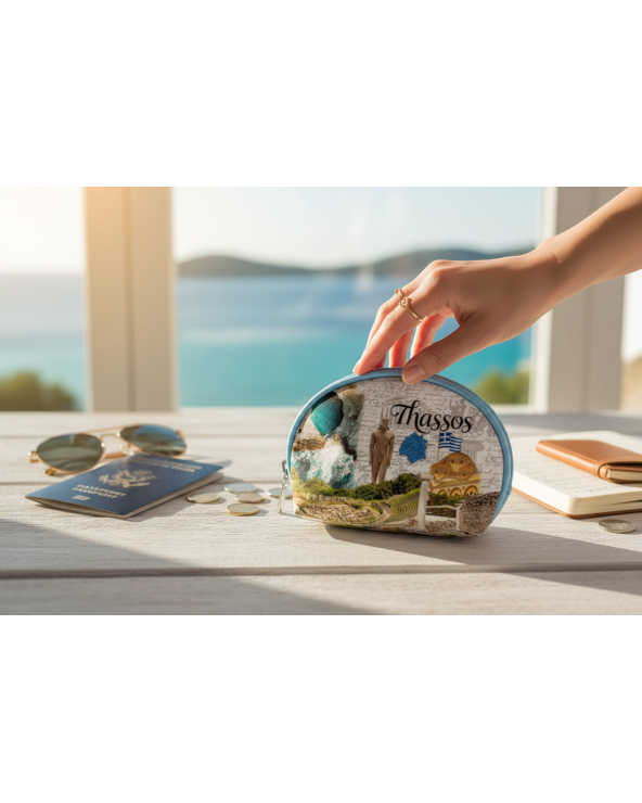 Πορτοφόλι Souvenir μπρελόκ mini - Σετ 10pcs - PVC - Thassos - 10*8*3cm