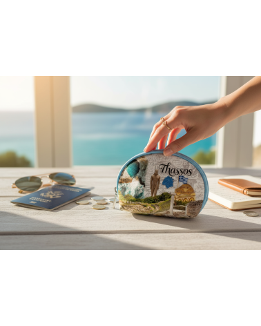 Πορτοφόλι Souvenir μπρελόκ mini - Σετ 10pcs - PVC - Thassos - 10*8*3cm