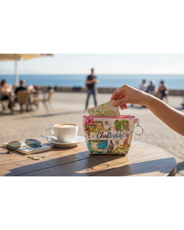 Πορτοφόλι Souvenir μπρελόκ mini - Σετ 10pcs - PVC - Chalkidiki - 11*7*4cm