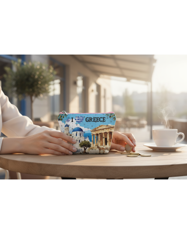 Πορτοφόλι Souvenir μπρελόκ mini - Σετ 10pcs - PVC - Greece - 11*7*4cm