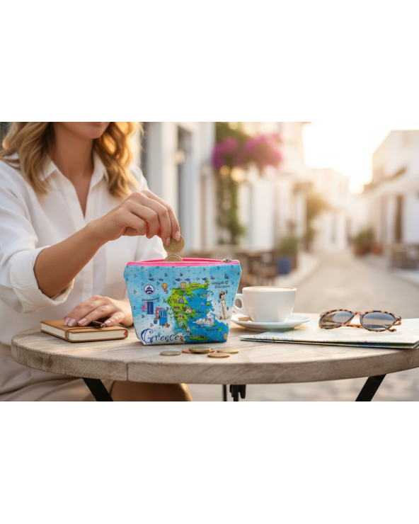 Πορτοφόλι Souvenir μπρελόκ mini - Σετ 10pcs - PVC - Greece - 11*7*4cm