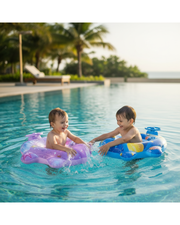 Παιδικό φουσκωτό σωσίβιο με τιμόνι και κάθισμα