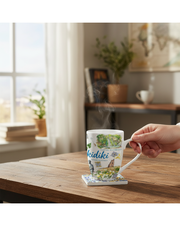 Σετ κεραμική κούπα Souvenir - 12pcs - Chalkidiki