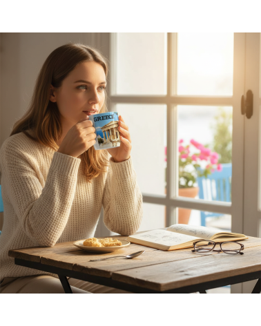 Σετ κεραμική κούπα Souvenir με κουτάλι - Greece