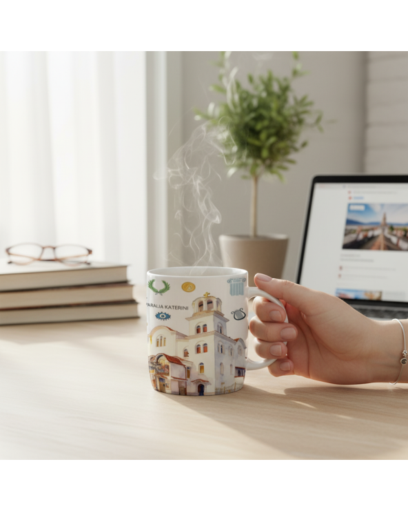 Σετ κεραμική κούπα Souvenir με κουτάλι - Paralia