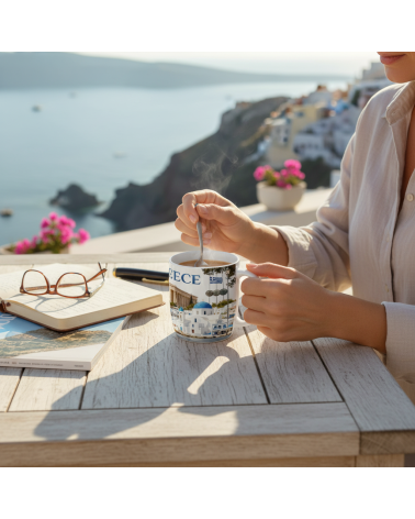 Σετ κεραμική κούπα Souvenir με κουτάλι - Greece