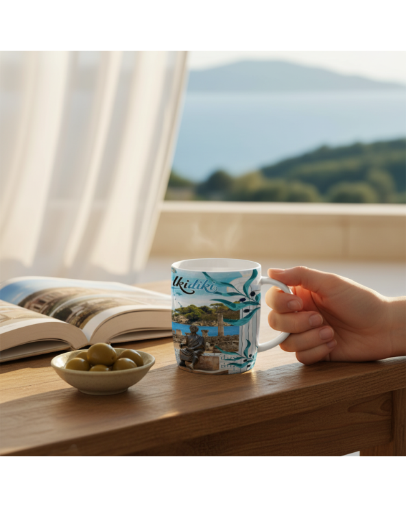 Σετ κεραμική κούπα Souvenir με κουτάλι - Chalkidiki