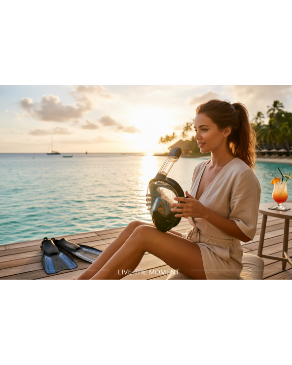 Μάσκα θαλάσσης Full Face με αναπνευστήρα - BHC - 127121 - Black