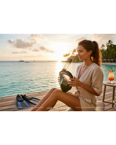 Μάσκα θαλάσσης Full Face με αναπνευστήρα - BHC - 127121 - Black