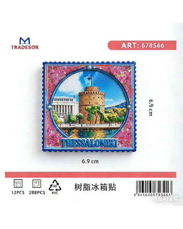 Τουριστικό μαγνητάκι Souvenir - Σετ 12pcs - Thessaloniki