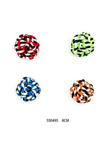 Παιχνίδι σκύλου μπάλα από σχοινί - 8cm - 12pcs