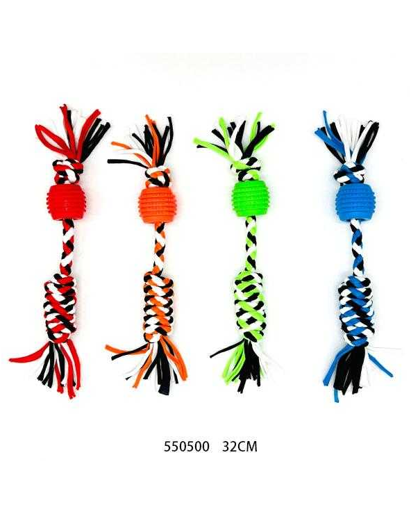 Παιχνίδι σκύλου σχοινί με μπάλα - 32cm - 12PCS