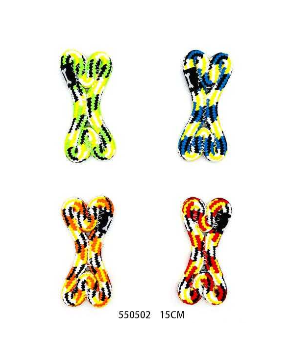 Παιχνίδι σκύλου κόκκαλο από σχοινί - 15cm - 12pcs