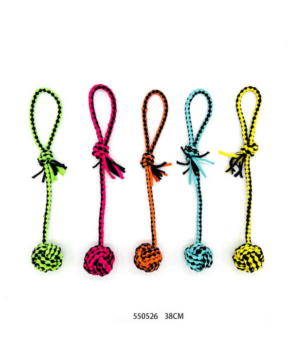 Παιχνίδι σκύλου σχοινί με μπάλα - 38cm - 12pcs