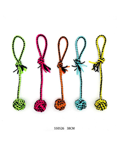 Παιχνίδι σκύλου σχοινί με μπάλα - 38cm - 12pcs