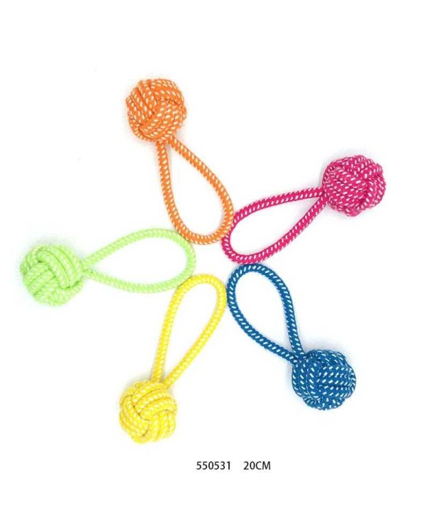 Παιχνίδι σκύλου σχοινί με μπάλα - 20cm - 12pcs