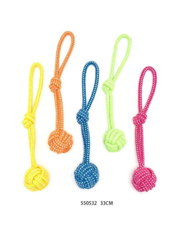 Παιχνίδι σκύλου σχοινί με μπάλες - 33cm - 12pcs