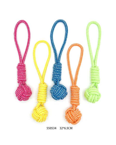 Παιχνίδι σκύλου σχοινί με μπάλα - 32cm - 12pcs