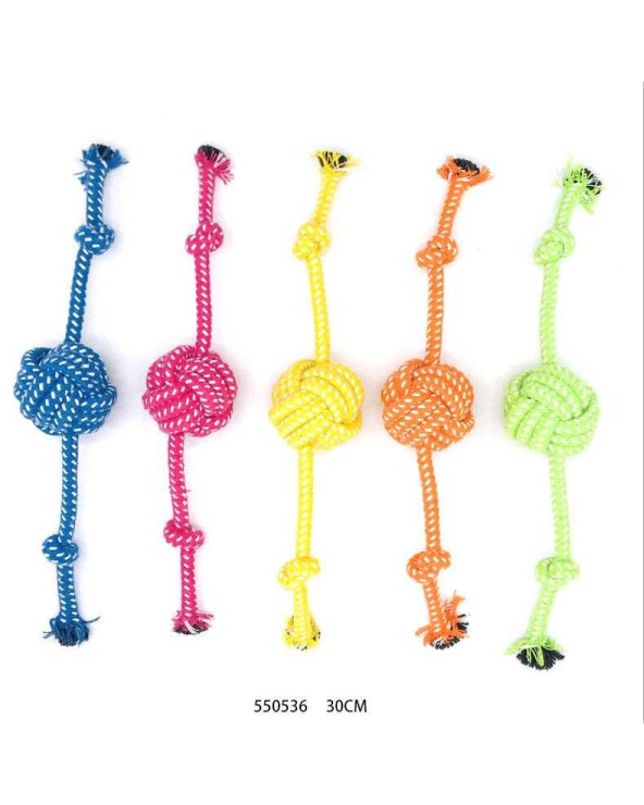 Παιχνίδι σκύλου σχοινί με μπάλα - 30cm - 12pcs