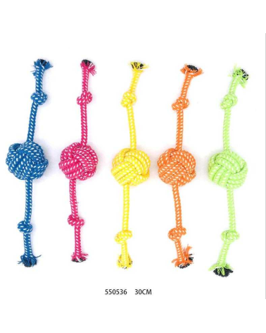 Παιχνίδι σκύλου σχοινί με μπάλα - 30cm - 12pcs