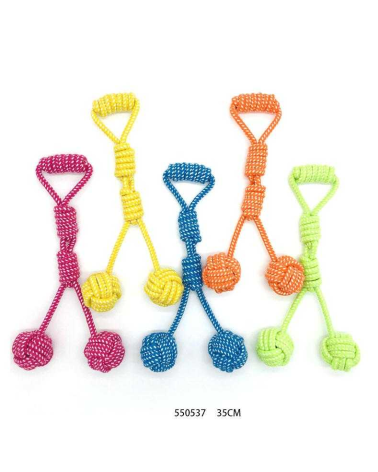 Παιχνίδι σκύλου σχοινί με μπάλες - 35cm - 12pcs