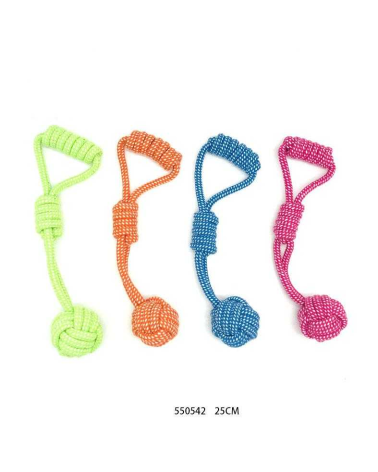 Παιχνίδι σκύλου σχοινί με μπάλα - 25cm - 12pcs